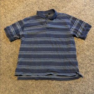 Arrow Navy and Gray Striped Polo Shirt